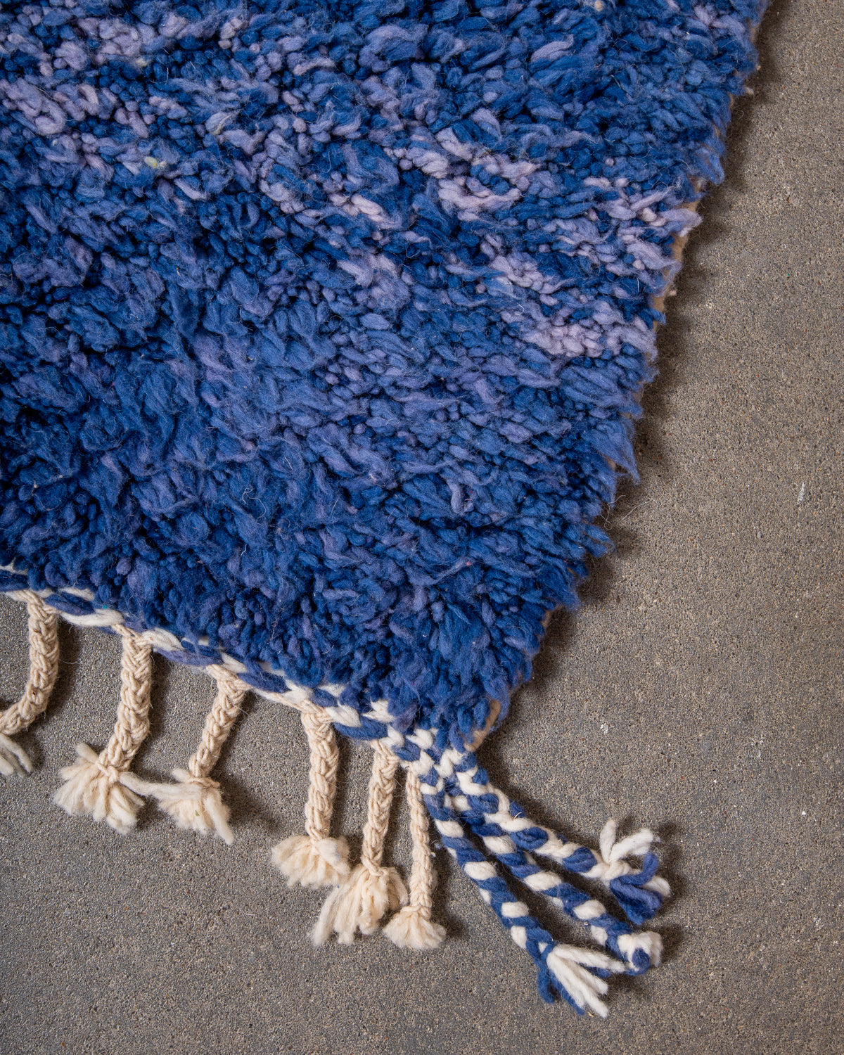 Modern, designer, handcrafted Berber rug from Morocco. Beniourain carpet with beautiful colours and patterns and fluffy wool texture.
